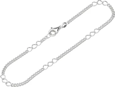 Produktbild von Armband 925 Sterling Silber 19cm Figaro Panzerkette rund Damen Armkette exquisit