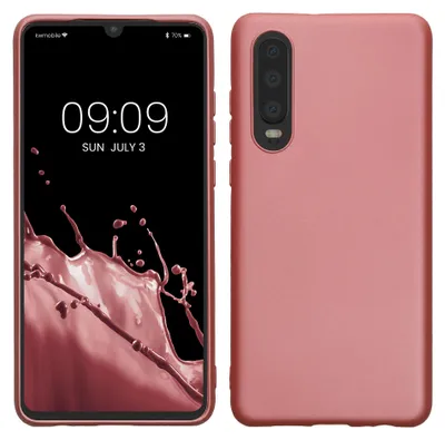 Produktbild von kwmobile Handyhülle für Huawei P30 Hülle - Silikon Case metallisch schimmernd - Schutzhülle Cover - Metallic Rosegold
