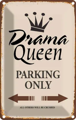Produktbild von vianmo Blechschild 18x12 cm Drama Queen parking only Parkplatzschild