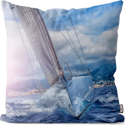 Produktbild von VOID Segelboot Yacht Regatta Kissenbezug Kissenhülle Sofakissen Kissen Deko Outdoor-Kissen Dekokissen