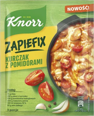 Obrázek produktu pro Knorr Zapečené těstoviny s rajčaty a kuřecím masem 48 g