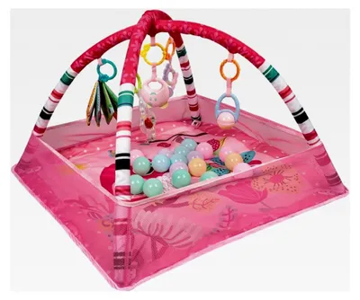 Produktbild von Spielbogen für Babys mit Krabbelmatte und Laufgitterfunktion, inklusive Kissen, für die ersten Lebenswochen