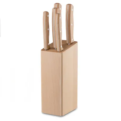 Image de Couteau de cuisine 6 pcs Set de couteaux INOX Bloc de couteaux Couteau Beige TADAR