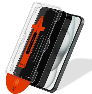 Produktbild von 2-Pack iPhone 15 Displayschutzfolie Privacy - Gehärtetes Glas | [Automatische Installation] - Blasenfrei