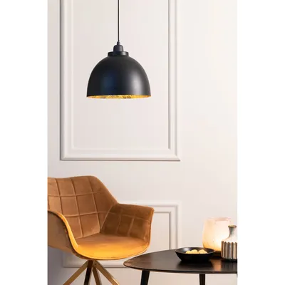 Productafbeelding van Light & Living hanglamp, diameter 30 cm, hoogte 26 cm, model KYLIE, zwart/goud