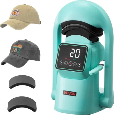 Immagine prodotto di VEVOR pressa termica automatica per cappelli, con 2 piastre intercambiabili, apertura e rilascio automatico, touch screen per il controllo del tempo e della temperatura, pressione di trasferimento del calore per cappellini, verde