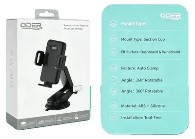 Imagen del producto de Soporte para teléfono para coche, rotación de 360 grados, compatibilidad universal, color