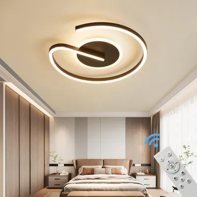 Obrázok produktu pre LED stropné svietidlo Stropné svietidlo SX8768B s diaľkovým ovládaním Farba svetla/jas nastaviteľný stmievateľný čierny lakovaný kovový rám LED stropné svietidlo do spálne