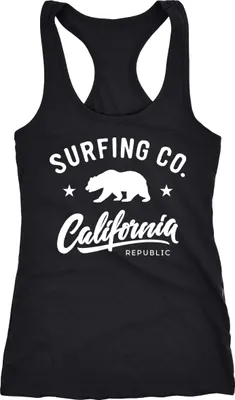 Produktbild von Damen Tank-Top California Republic Bear Bär Sommer Surfing Racerback Neverless® schwarz XXL
