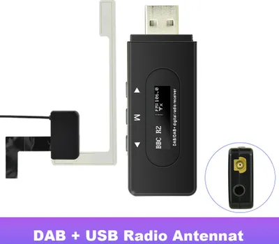 Immagine prodotto di Sintonizzatore radio DAB per auto, trasmettitore wireless FM digitale universale, transponder audio, nero