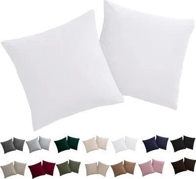 Produktbild von Soifox Kissenbezug 40x40 Weiß 2er Set Mikrofaser Reißverschluss