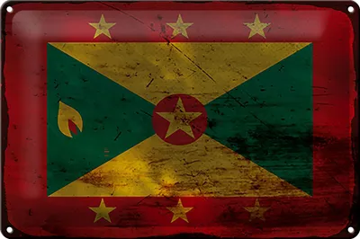 Produktbild von Blechschild Flagge Grenada 30x20cm Flag of Grenada Rost