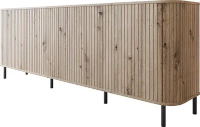 Zdjęcie produktu dla Komoda, szafka RTV, komoda pomocnicza 4DN ZILLO, dąb Artisan, 215x75x37 cm