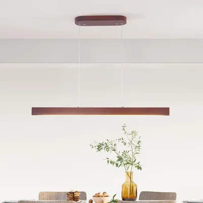 Produktbild von Dimmbare Küchenlampe - Holzkronleuchte - 100 cm - höhenverstellbar - 30 W - modernes Design - Pendelleuchte