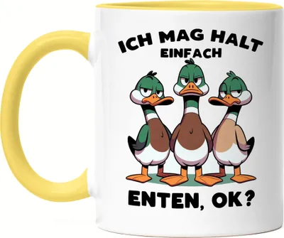 Produktbild von Ich mag halt einfach Enten, ok? Witzige Enten Tasse Gelb - Enten-Besitzer Witz