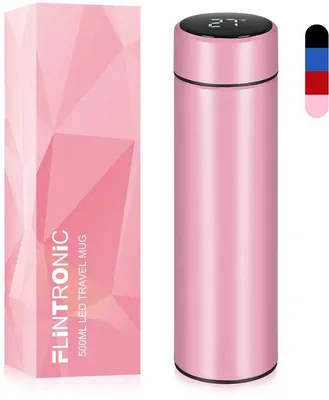 Produktbild von Isolierbecher 500ml, Edelstahl, vakuumgekapselt, LCD-Temperaturanzeige, verschließbar, für heiße und kalte Getränke
