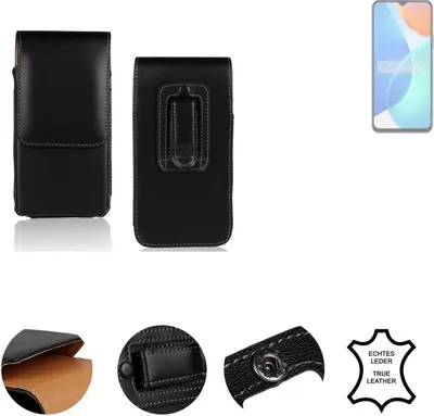 Produktbild von K-S-Trade Holster Gürteltasche Handy Hülle Schutzhülle kompatibel mit Honor X6 Handyhülle Leder schwarz, 1x