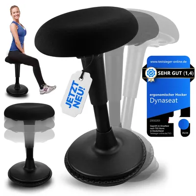 Imagen del producto de Silla ergonómica con ajuste de altura, diseñada para uso tanto sentado como de pie