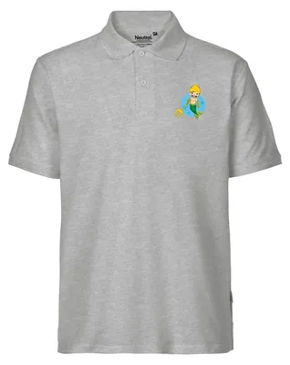 Produktbild von Huuraa Herren Polo Shirt Wassermann Fabelwesen XL Sport Grey Bio Baumwolle Fairtrade Poloshirt Geschenkidee