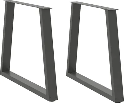 Obrázok produktu pre Nohy k jedálenskému stolu v tvare V, 2 ks, antracitové, 70 x (72 – 73,3) cm, oceľ