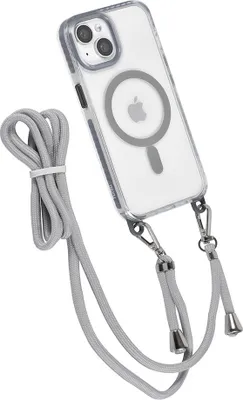 Immagine prodotto di Custodia posteriore TUNIQ per iPhone 14 - cordino da collo - Magsafe - Grigio