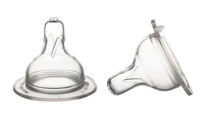 Image de Canpol, sucette pour biberon en silicone avec ouverture large, débit moyen, 2pcs