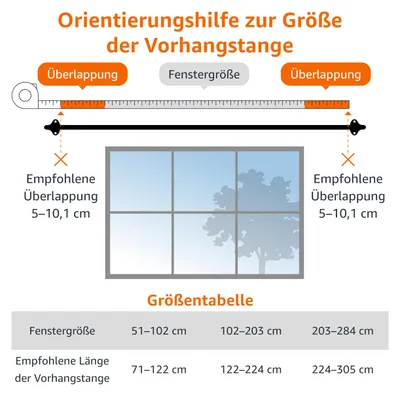 Produktbild von Amazon Basics Gardinenstange gebogen ausziehbar 71-122 cm Schwarz Innenbereich