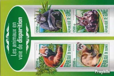 Produktbild von Briefmarken Guinea 2017 Mi 12670-12673 Kleinbogen (kompl. Ausgabe) postfrisch Bedrohte Tiere