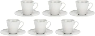 Zdjęcie produktu dla La Porcellana Bianca zestaw 6 filiżanek do kawy ze spodkiem 80 ml P004300015Z