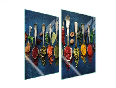 Immagine prodotto di Piastre copri fornelli 2 pezzi 35x52 copri piano cottura in Vetroceramica tagliere in vetro spezie in ardesia
