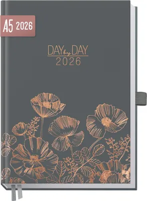 Produktbild von Organizer Day by Day 2026 - 1 Tag/Seite / A5 / Poppy / Häfft-Verlag