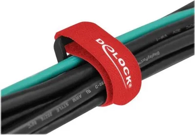 Zdjęcie produktu dla DELOCK rzep KBI z pętelką dł. 280 x szer. 38 mm 3 szt. czerwony