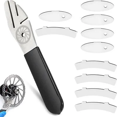 Immagine prodotto di Kit di assistenza per la regolazione dei cerchi delle biciclette, realizzato in acciaio inossidabile con distanziatori di regolazione - 11 pezzi