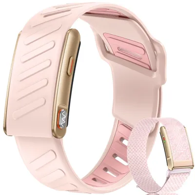 Produktbild von Smartband Damen Bildschirmloses Armband ohne Display mit EKG HRV Blutdruck Herzfrequenz 180+ Sportmodi 3ATM Wasserdicht Gesundheitsarmband Rosa-S