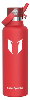 Obrázok produktu pre Sparrow, fľaša na vodu z nehrdzavejúcej ocele, 750 ml, termofľaša FlipFlow so slamkou