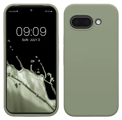 Produktbild von kwmobile Handyhülle für Google Pixel 9a Hülle, für Pixel 9a Case - Hülle Silikon - kabelloses Laden - Graugrün