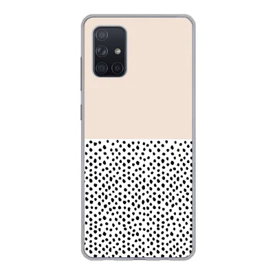 Produktbild von MuchoWow® Handyhülle Schutzhülle Hülle für Samsung Galaxy A51 5G Polka dots - Weiß - Schwarz Silikon Softcase Handy Hülle - Abbildung