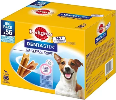Produktbild von PEDIGREE® DENTASTIX™ Daily Oral Care Karton Big Pack kleine Hunde 5-10kg 8 x 7 Stück