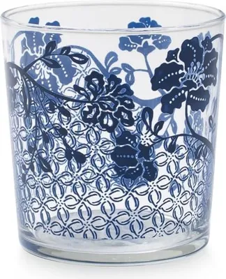 Immagine prodotto di Set 3 bicchieri blu seta vetro decorato cl 35