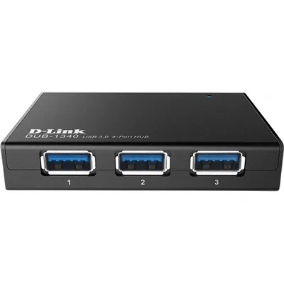 Imagen del producto de D-Link DUB-1340: Concentrador USB 3.0 de 4 puertos con fuente de alimentación, color , embalaje minorista