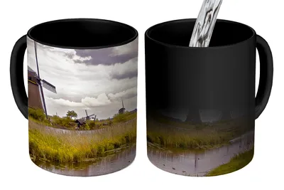 Obrázok produktu pre KitchenYeah® Magický hrnček Magický hrnček Magický mlyn - Holandsko - voda 350 ml hrnček na zmenu farby nápad na darček - magický hrnček - fotohrnček - keramické hrnčeky - obrázky - šálka na kávu - šálka na nápoje
