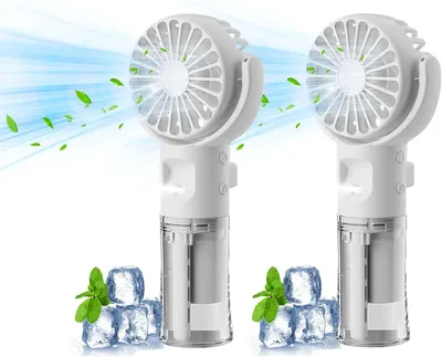 Produktbild von Handventilator mit Wasserkuehlung USB 4 Stufen 2er Pack Weiss