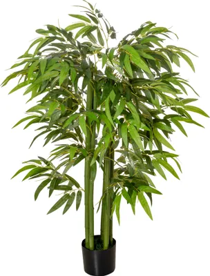 Produktbild von Künstliche Bambuspflanze 140 cm, 780 Blätter, realistisch, pflegeleicht, im Topf, Grün