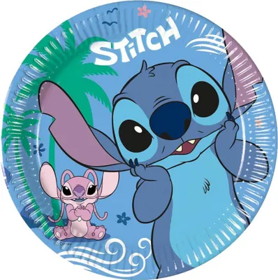 Zdjęcie produktu dla Stitch i Angel Talerzyki papierowe 20 cm 8 sztuk