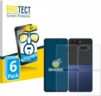 Produktbild von 6x Für Samsung Galaxy Z Flip 7 (Display+Rückseite) Schutzfolie BROTECT Displayschutz Display Schutz Folie Klar Transparent