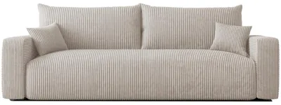 Produktbild von Schlafsofa Castelo Poso 100 Vanille Cord mit Schlaffunktion und Bettkasten Couch