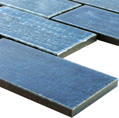 Produktbild von Keramik Mosaikfliese Bangor Glänzend Türkis Rechteck