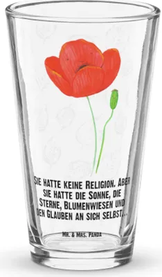 Produktbild von Mr. & Mrs. Panda Cocktailglas Blume Mohnblume - Transparent - Geschenk, Garten, Religion, Glaube, Mohn, Tumbler, Bierglas, Respekt, Trinkglas, Wasserglas, Glas