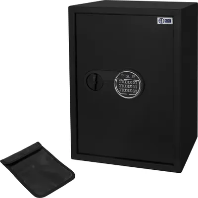 Obrázek produktu pro ECD Germany Trezor Trezor 43L 35x50x31cm Ocelový nástěnný trezor s ohnivzdornou kapsou Digitální klávesnice pro šperky a hotovost Nábytkový trezor PIN kód a klíč