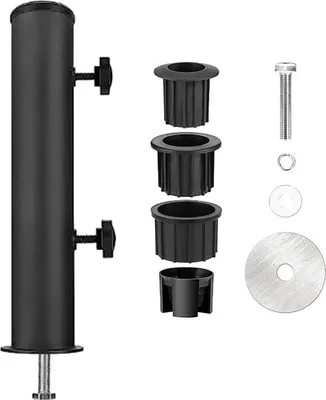 Produktbild von INF Schirmständer Set: Schwarze Edelstahlhülse mit Dichtung, 4-teilig